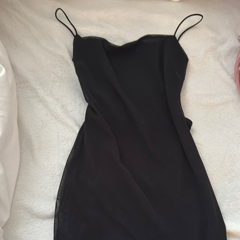 Envy and Grace Elegant Black Spaghetti Strap Dress
